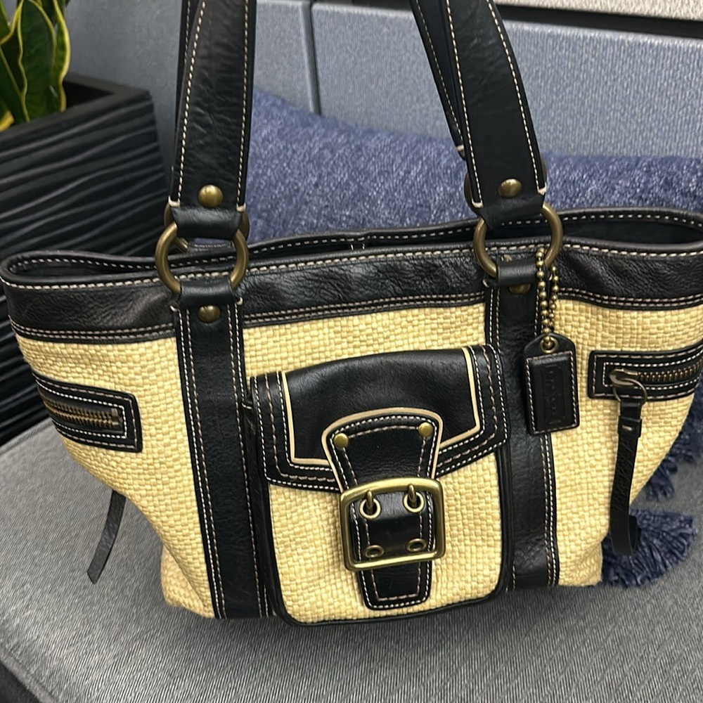 Coach Vintage straw purse